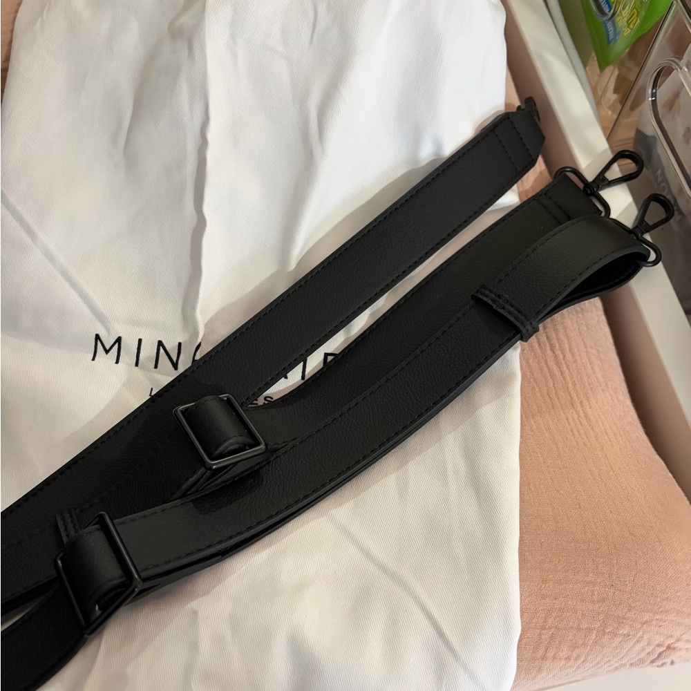 Black Mina Baie diaper bag Full vegan leather